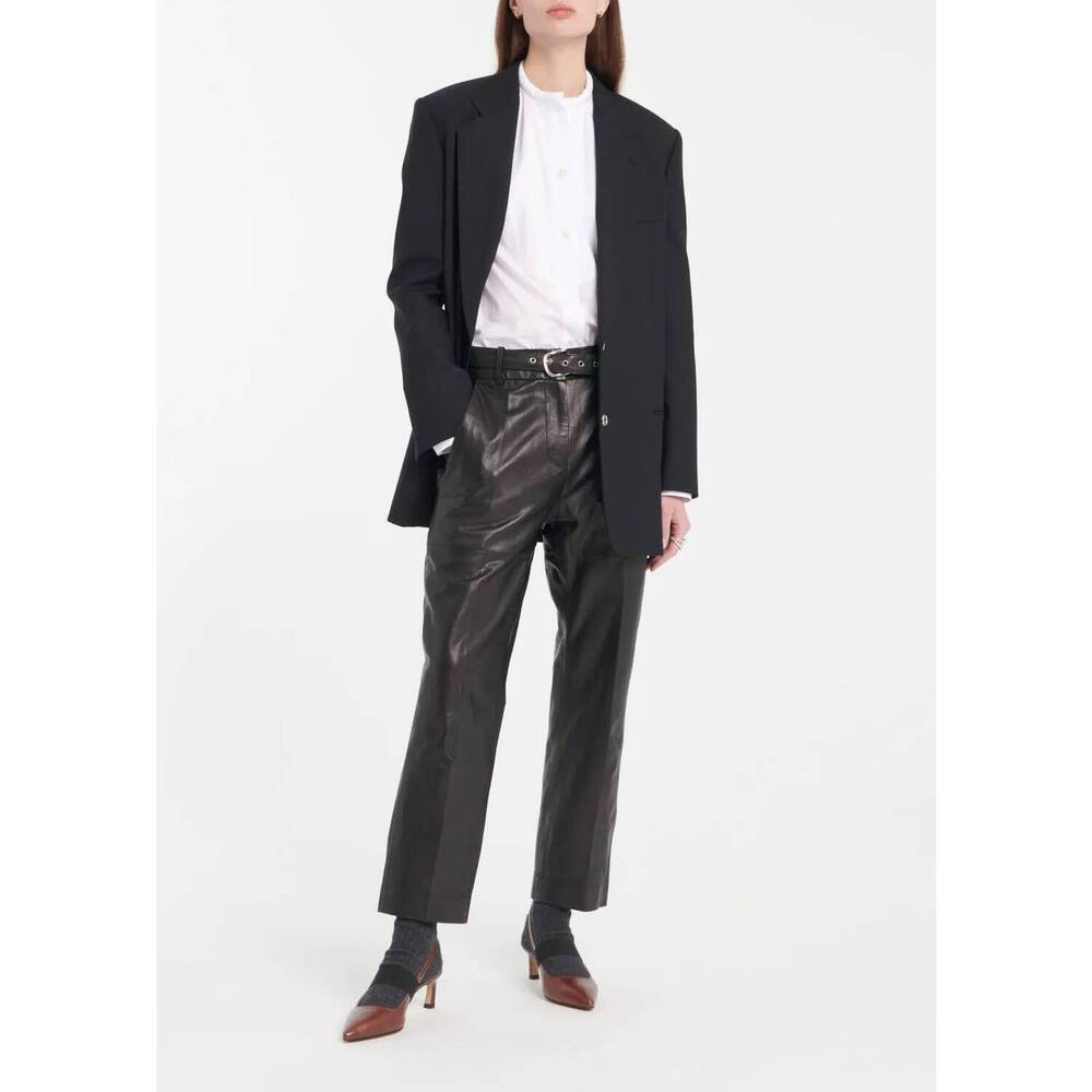 NEW TELA rider straight leg trousers in black